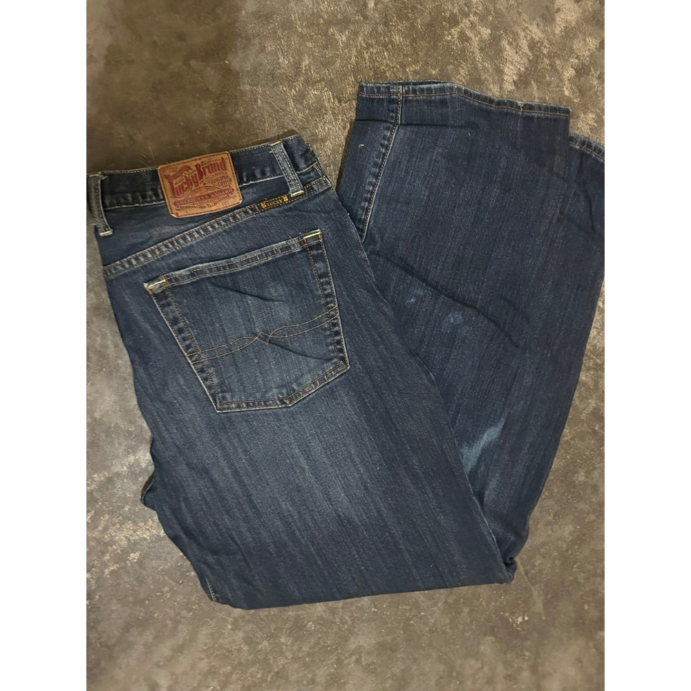 Lucky Brand 181 Relaxed Straight Jeans Mens 36 Dark Wash Denim Classic Fit